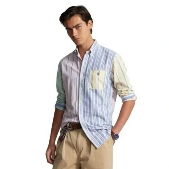 Polo Ralph Lauren Shirt Men's Multicolor Striped Classic Fit Button-Down APP921 - Picture 8 of 8